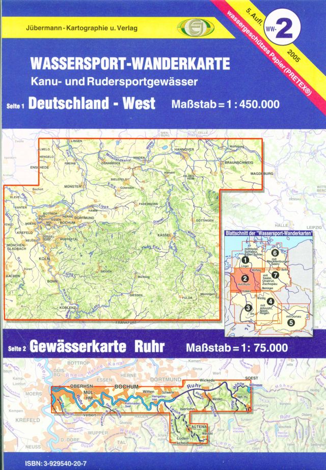 Wasserwanderkarte Deutschland Nr. 2 West - Faltbootshop